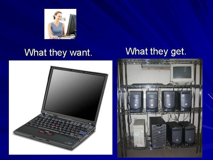 What they want. What they get. 18 