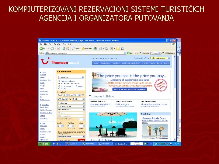 KOMPJUTERIZOVANI REZERVACIONI SISTEMI TURISTIČKIH AGENCIJA I ORGANIZATORA PUTOVANJA 