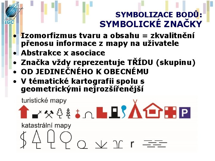 SYMBOLIZACE BODŮ: SYMBOLICKÉ ZNAČKY • Izomorfizmus tvaru a obsahu = zkvalitnění přenosu informace z