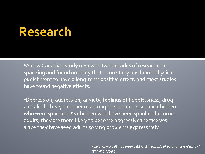 Research • A new Canadian study reviewed two decades of research on spanking and