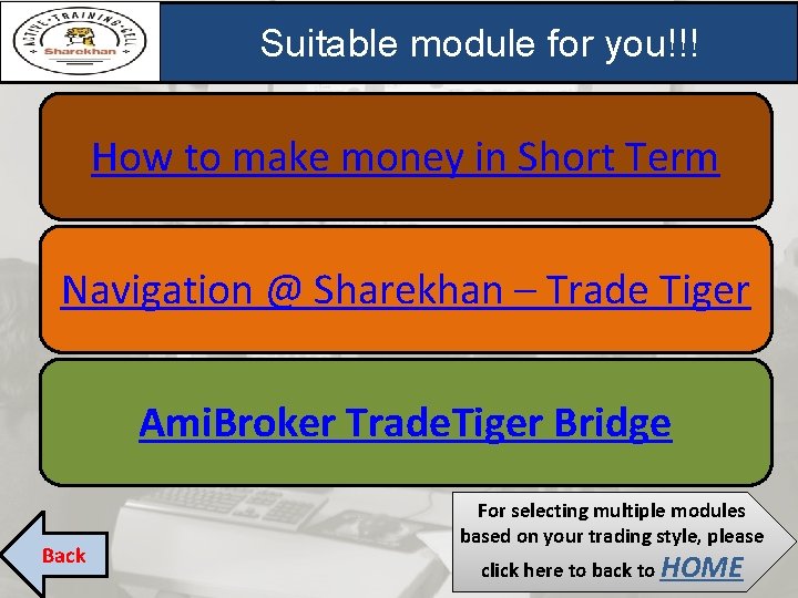 Suitable module for you!!! How to make money in Short Term Navigation @ Sharekhan Suitable module for you!!! How to make money in Short Term Navigation @ Sharekhan