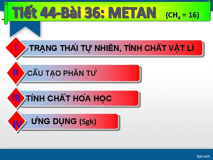 (CH 4 = 16) I TRA NG THA I TƯ NHIÊN, TI NH CH