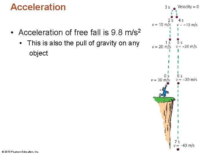Acceleration • Acceleration of free fall is 9. 8 m/s 2 • This is