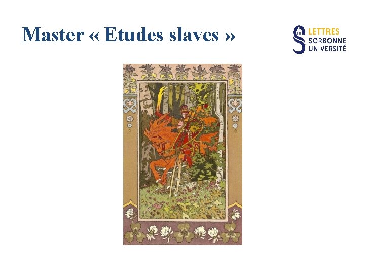 Master « Etudes slaves » 