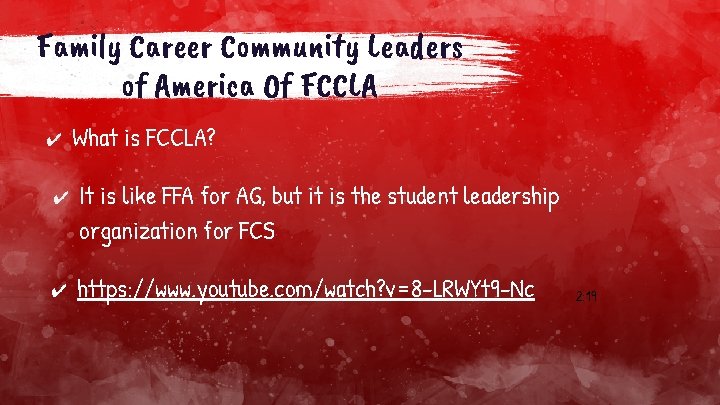 Family Career Community Leaders of America Of FCCLA ✔ ✔ ✔ What is FCCLA?