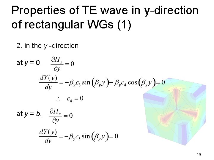 Properties of TE wave in y-direction of rectangular WGs (1) 2. in the y