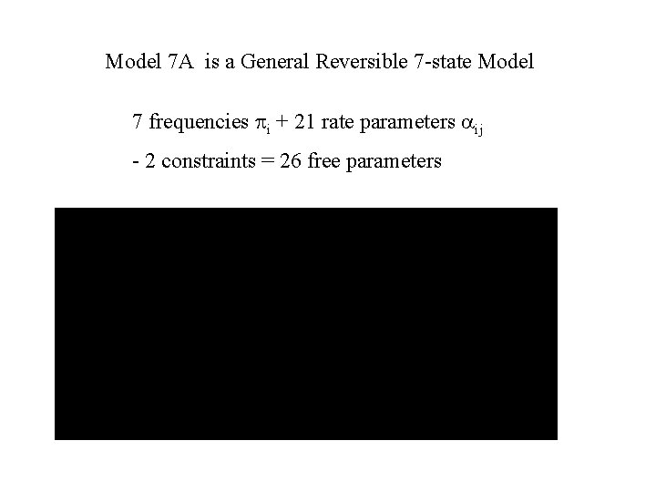 Model 7 A is a General Reversible 7 -state Model 7 frequencies pi +