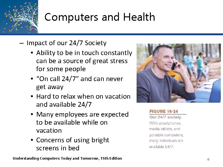 Computers and Health – Impact of our 24/7 Society • Ability to be in