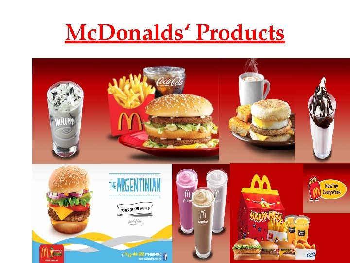 Mc. Donalds‘ Products 
