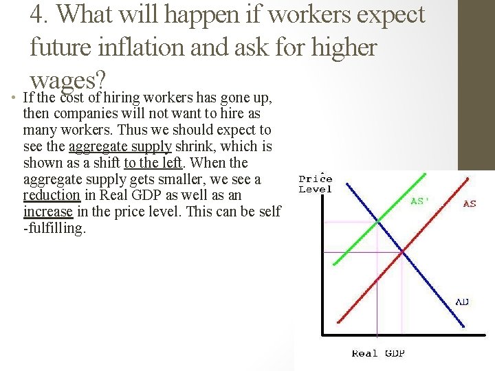 4. What will happen if workers expect future inflation and ask for higher wages?