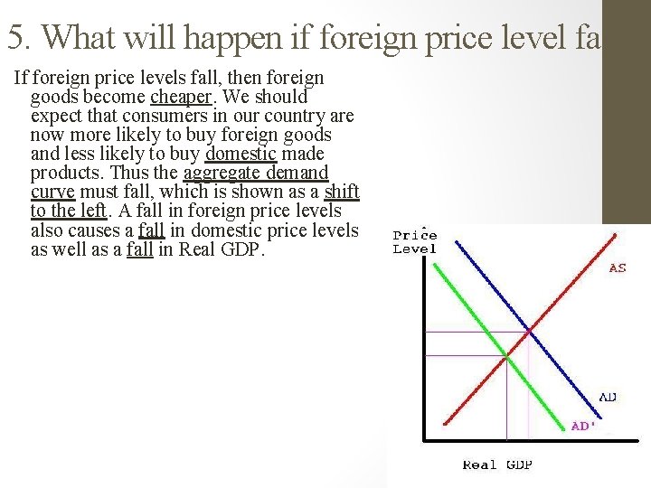 5. What will happen if foreign price level fall? If foreign price levels fall,