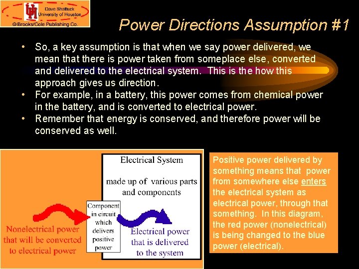 Power Directions Assumption #1 • So, a key assumption is that when we say