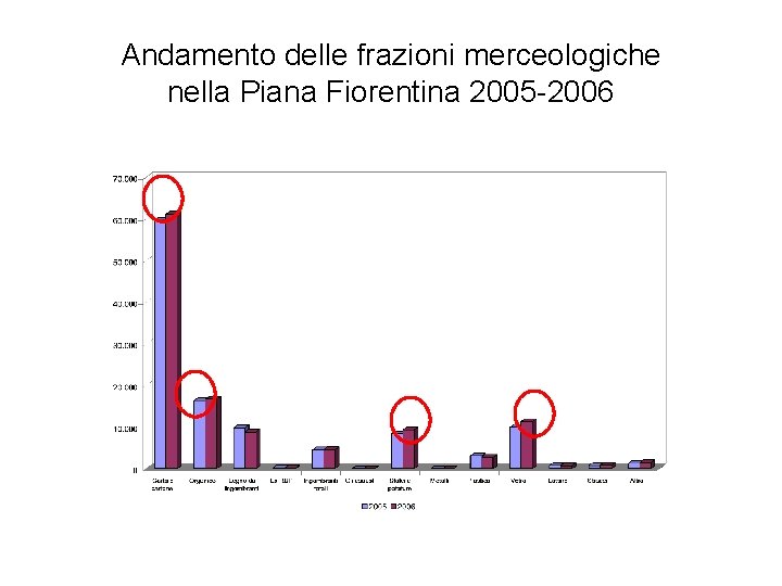 Andamento delle frazioni merceologiche nella Piana Fiorentina 2005 -2006 