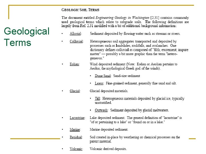 Geological Terms 