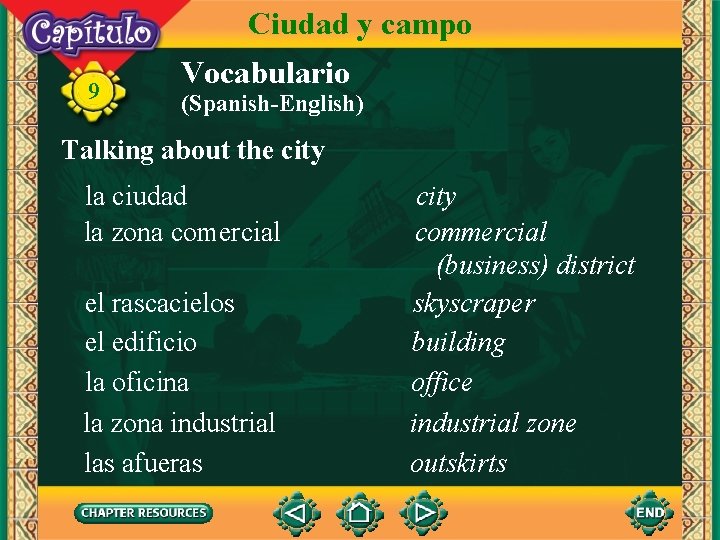 Ciudad y campo 9 Vocabulario (Spanish-English) Talking about the city la ciudad la zona