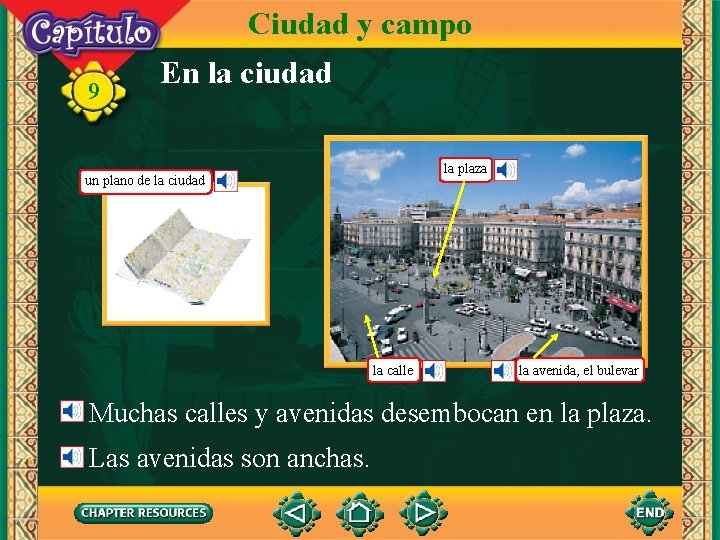 Ciudad y campo 9 En la ciudad la plaza un plano de la ciudad