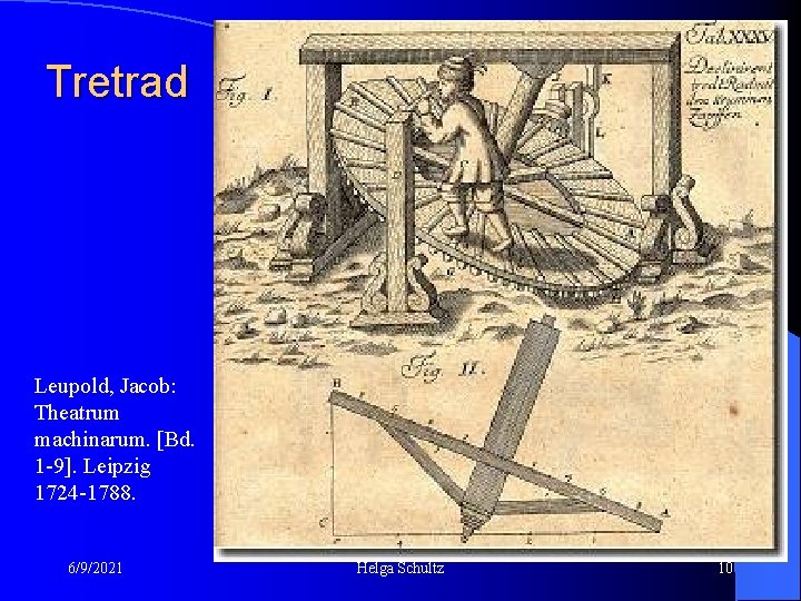Tretrad Leupold, Jacob: Theatrum machinarum. [Bd. 1 -9]. Leipzig 1724 -1788. 6/9/2021 Helga Schultz