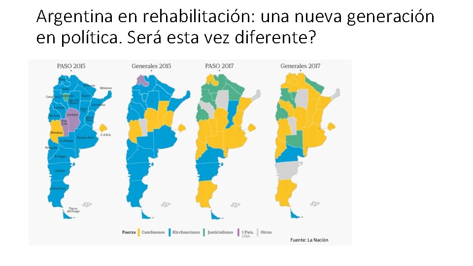 Argentina en rehabilitación: una nueva generación en política. Será esta vez diferente? 