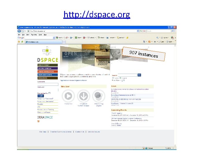 http: //dspace. org 907 insta nces 