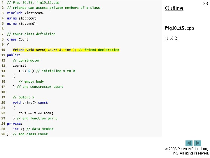 Outline 33 fig 10_15. cpp (1 of 2) 2006 Pearson Education, Inc. All rights