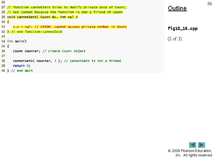 Outline 36 fig 10_16. cpp (2 of 3) 2006 Pearson Education, Inc. All rights