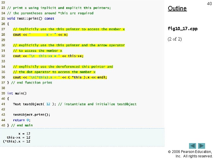 Outline 40 fig 10_17. cpp (2 of 2) 2006 Pearson Education, Inc. All rights