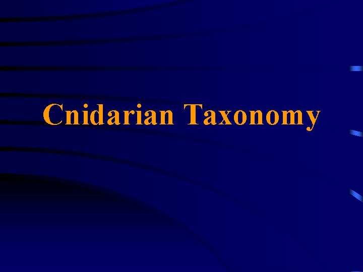 Cnidarian Taxonomy 