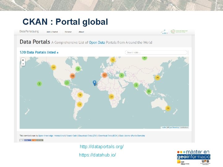 CKAN : Portal global http: //dataportals. org/ https: //datahub. io/ 
