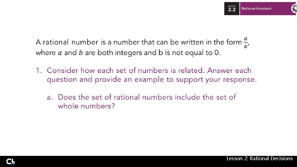 Lesson 2: Rational Decisions 