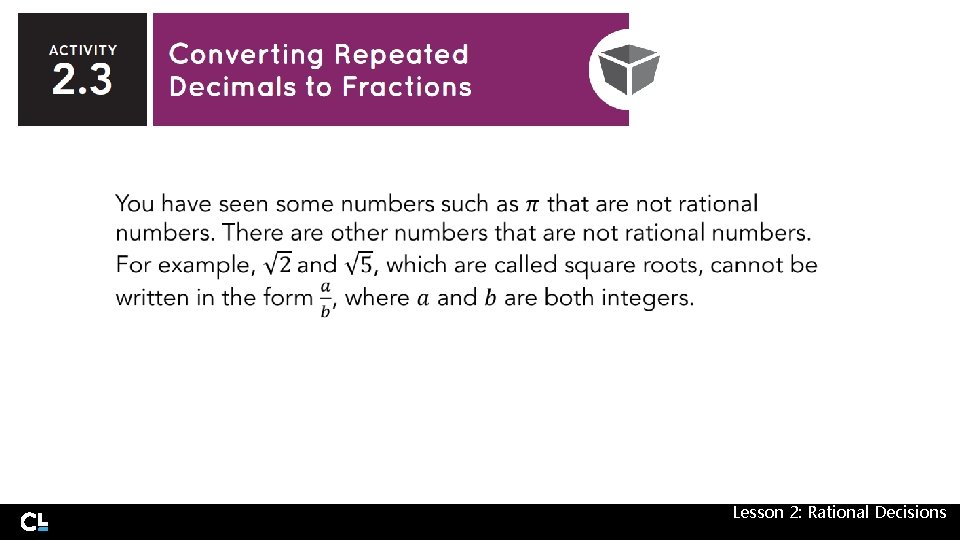 Lesson 2: Rational Decisions 