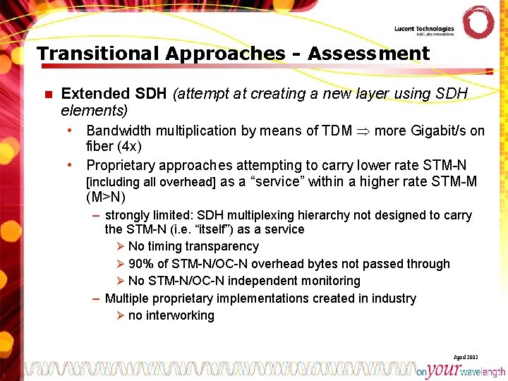 Transitional Approaches - Assessment n Extended SDH (attempt at creating a new layer using