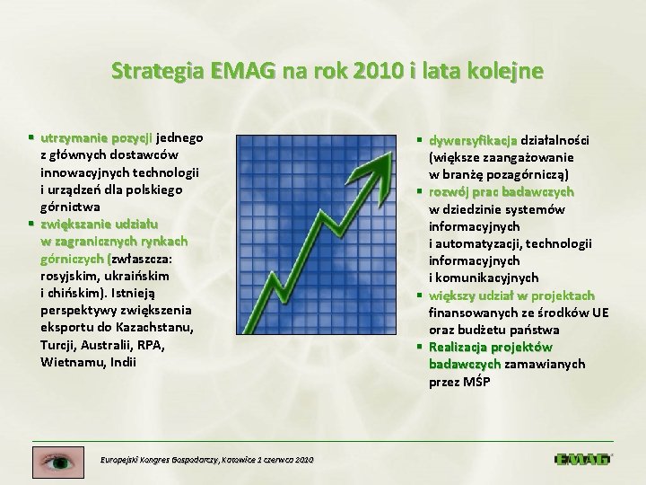 Strategia EMAG na rok 2010 i lata kolejne § utrzymanie pozycji jednego z głównych