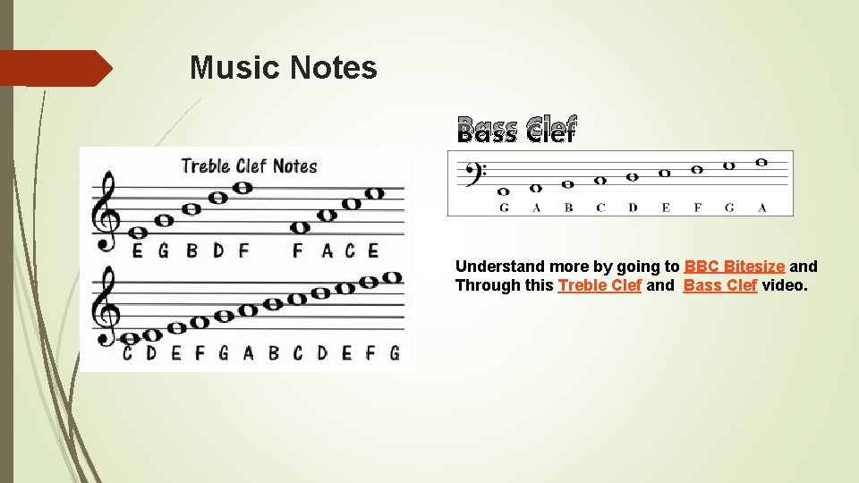 Music Notes Bass Clef Understand more by going to BBC Bitesize and Through this