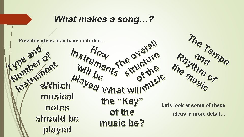 What makes a song…? Th e l l T a H r e d