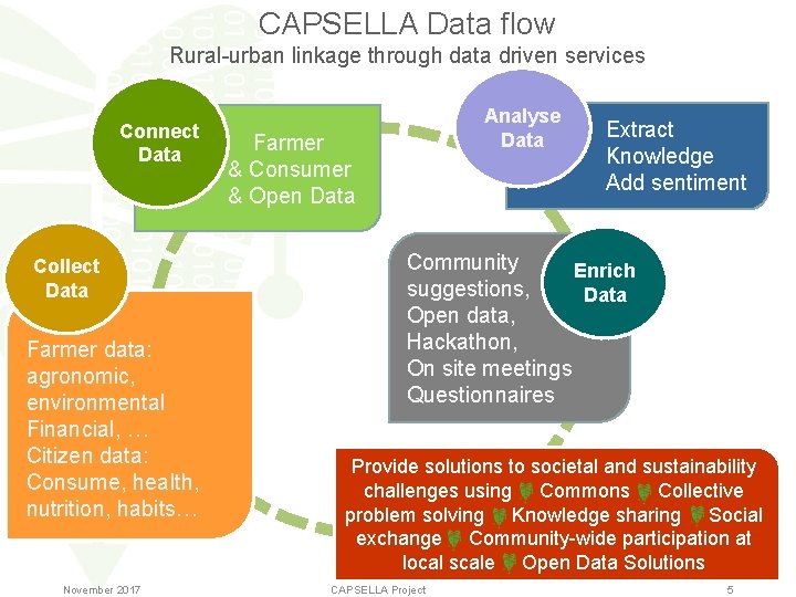 CAPSELLA Data flow Rural-urban linkage through data driven services Connect Data Collect Data Farmer CAPSELLA Data flow Rural-urban linkage through data driven services Connect Data Collect Data Farmer