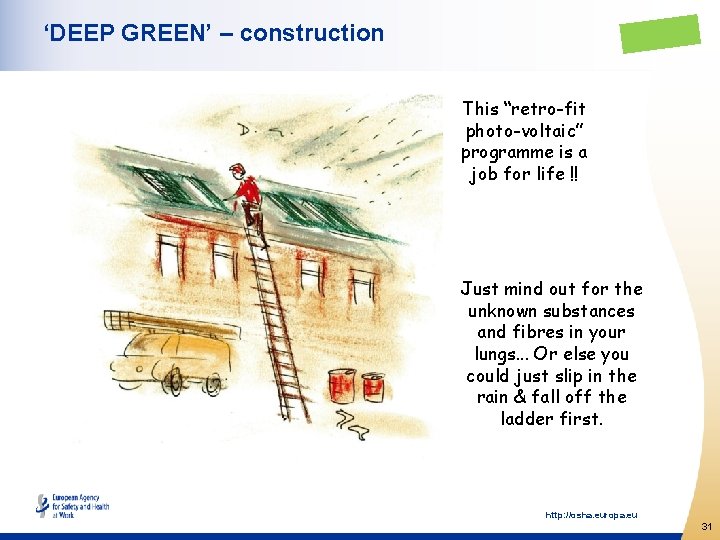 ‘DEEP GREEN’ – construction This “retro-fit photo-voltaic” programme is a job for life !!