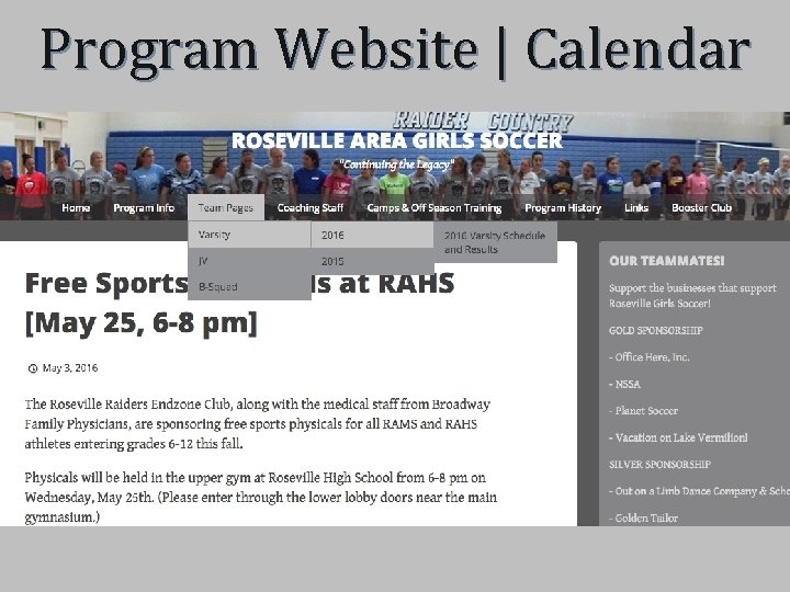 Program Website | Calendar 