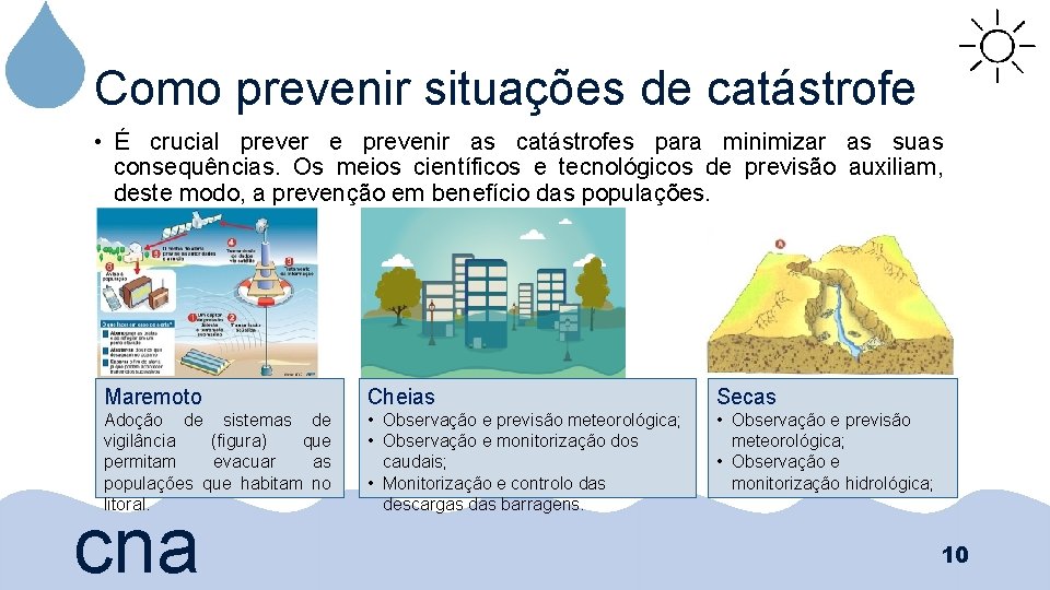 Como prevenir situações de catástrofe • É crucial prever e prevenir as catástrofes para