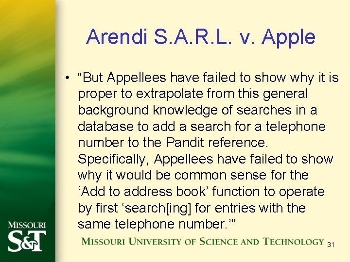 Arendi S. A. R. L. v. Apple • “But Appellees have failed to show