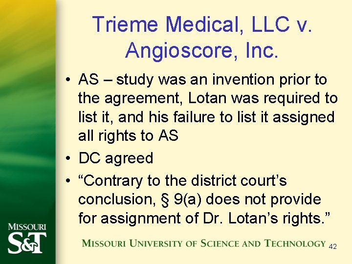 Trieme Medical, LLC v. Angioscore, Inc. • AS – study was an invention prior