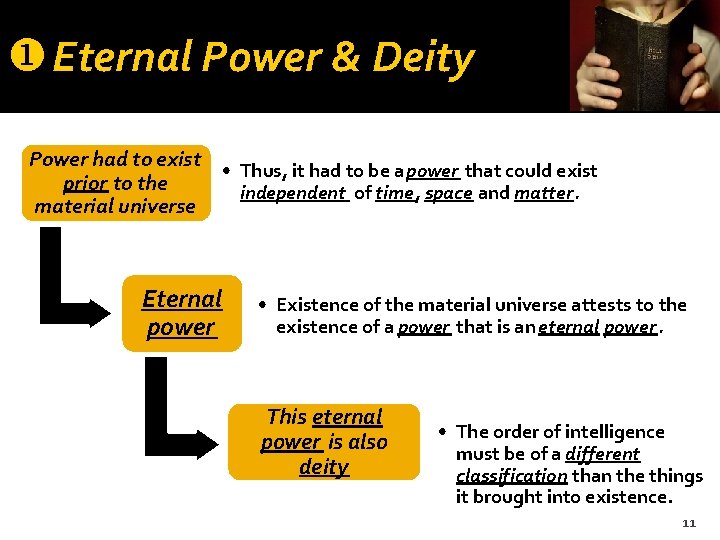 u Eternal Power & Deity Power had to exist • Thus, it had to