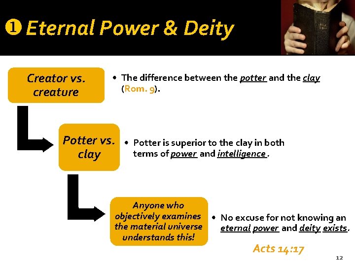 u Eternal Power & Deity Creator vs. creature • The difference between the potter