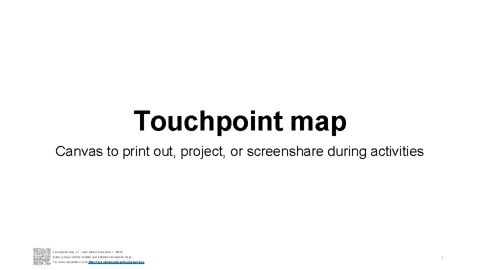 Touchpoint map Canvas to print out, project, or screenshare during activities Touchpoint Map, v Touchpoint map Canvas to print out, project, or screenshare during activities Touchpoint Map, v
