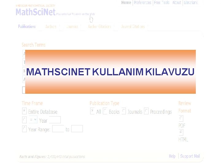 MATHSCINET KULLANIM KILAVUZU 