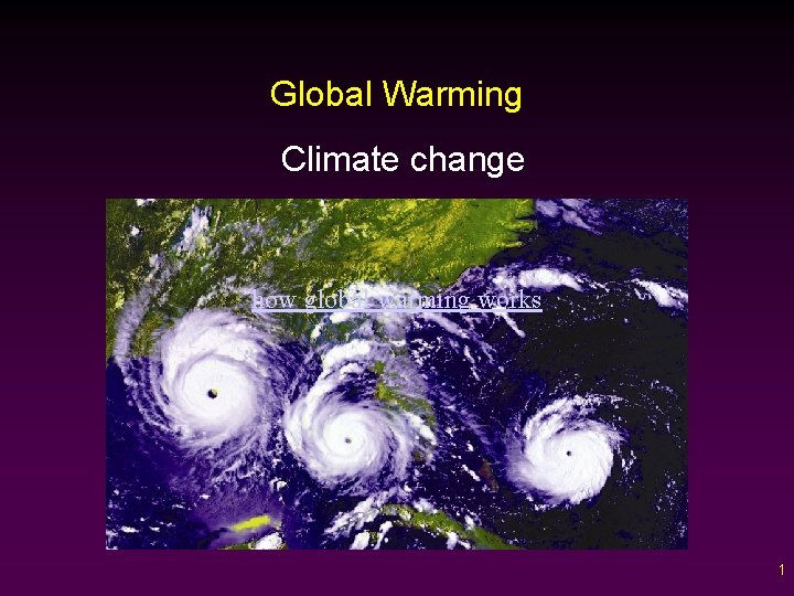 Global Warming Climate change how global warming works 1 