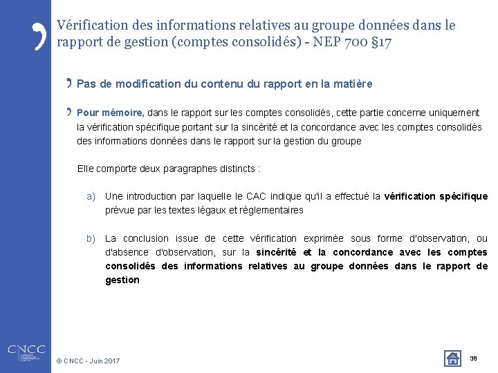 Vérification des informations relatives au groupe données dans le rapport de gestion (comptes consolidés)