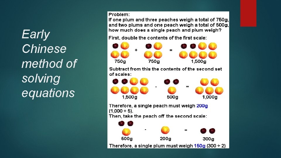 Early Chinese method of solving equations 