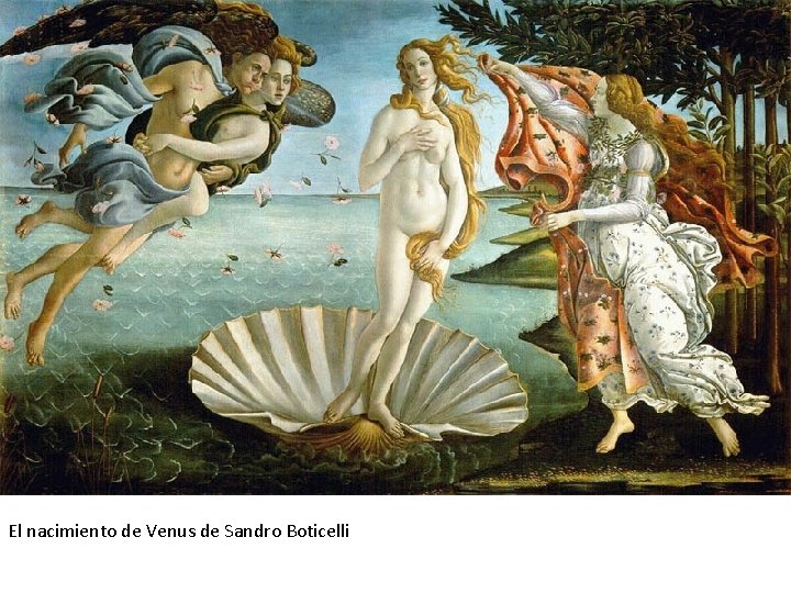 El nacimiento de Venus de Sandro Boticelli El nacimiento de Venus de Sandro Boticelli