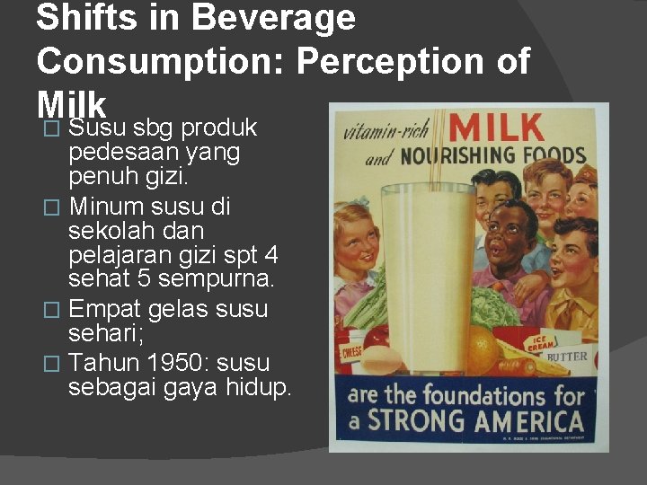 Shifts in Beverage Consumption: Perception of Milk � Susu sbg produk pedesaan yang penuh