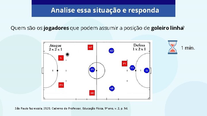 Analise essa situação e responda Quem são os jogadores que podem assumir a posição